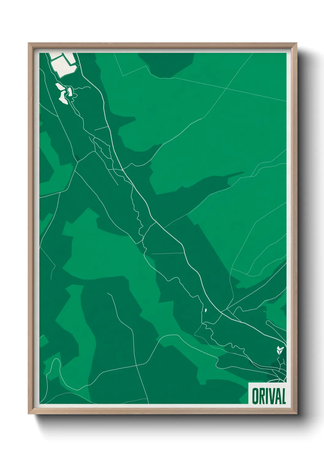 Une affiche de carte sur Orival