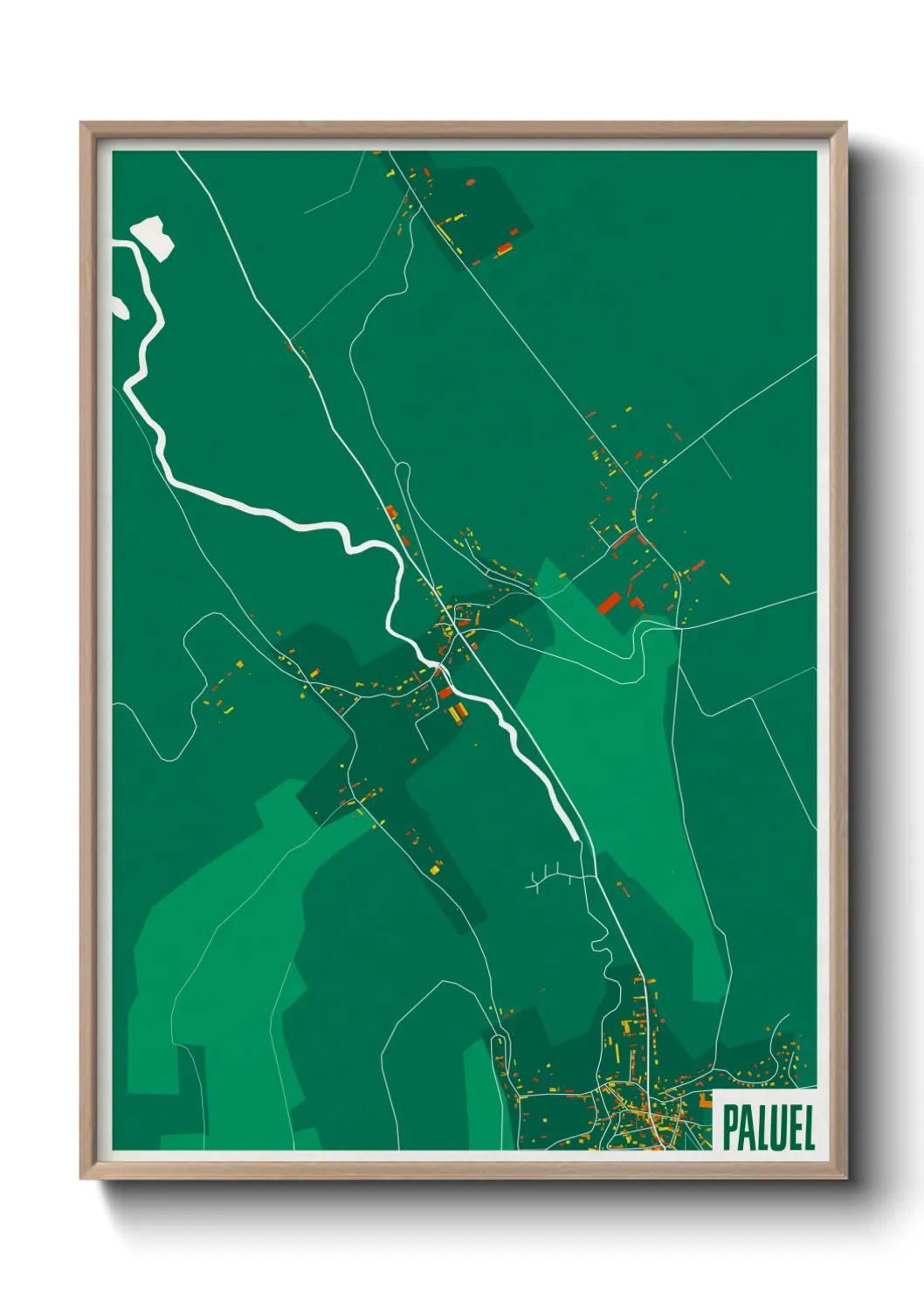 Une affiche de carte sur Paluel