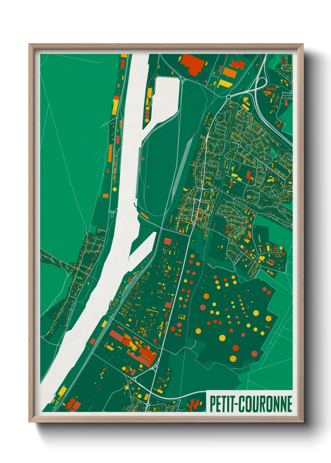 Une affiche de carte sur Petit-Couronne