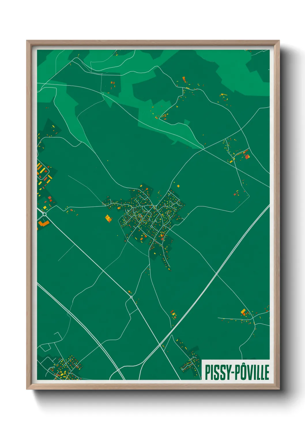 Une affiche de carte sur Pissy-Pôville