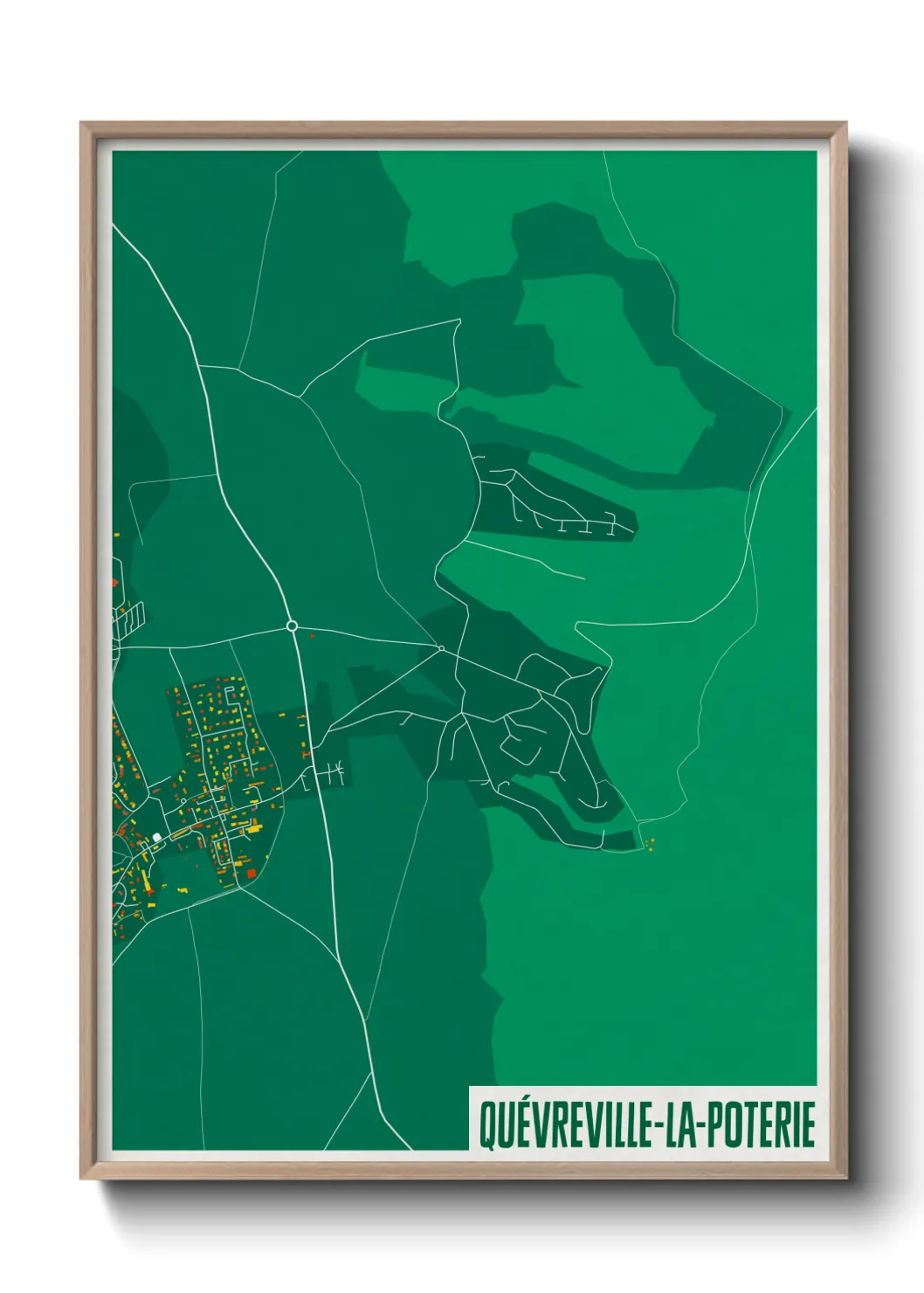 Une affiche de carte sur Quévreville-la-Poterie