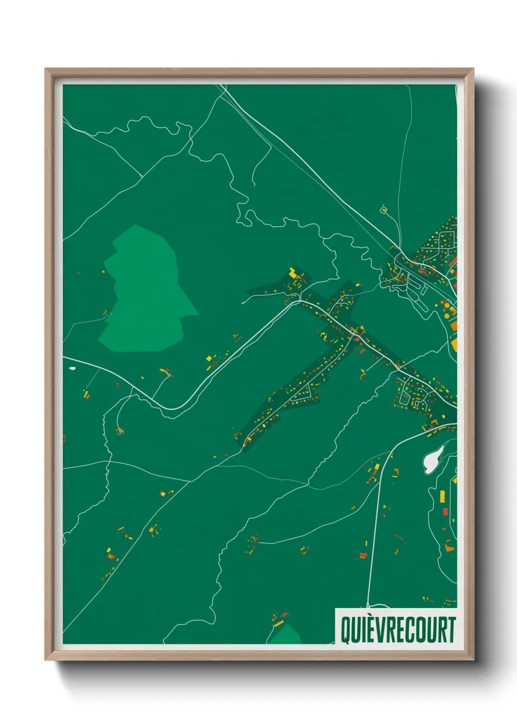 Une affiche de carte sur Quièvrecourt