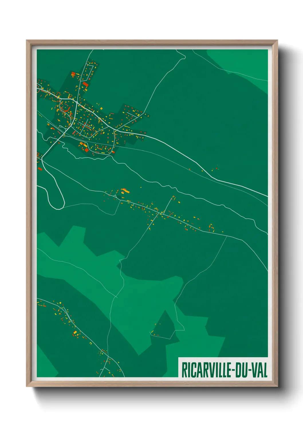 Une affiche de carte sur Ricarville-du-Val
