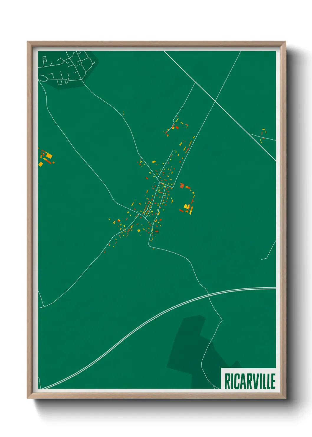 Une affiche de carte sur Ricarville