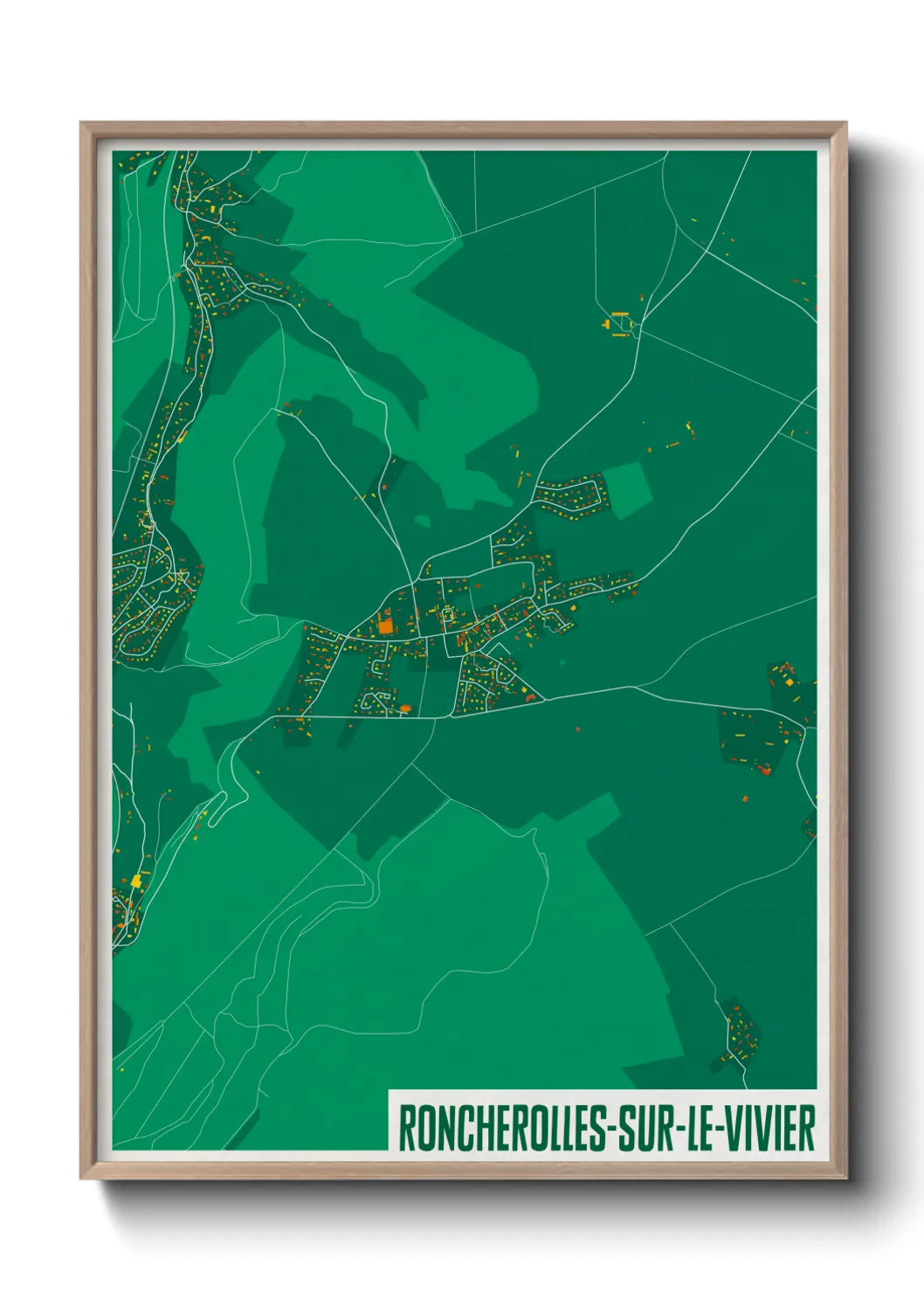 Une affiche de carte sur Roncherolles-sur-le-Vivier