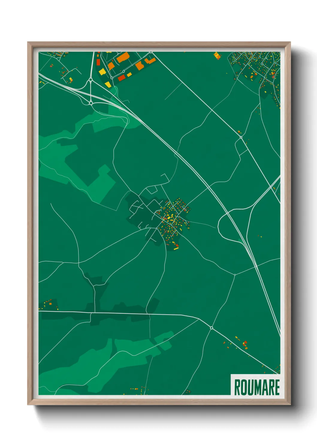 Une affiche de carte sur Roumare
