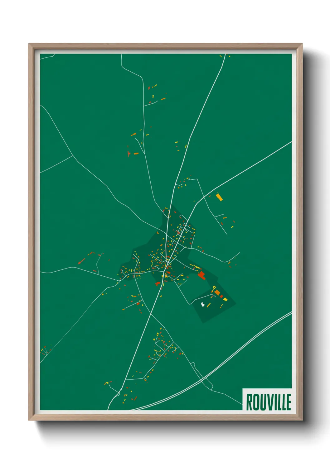 Une affiche de carte sur Rouville