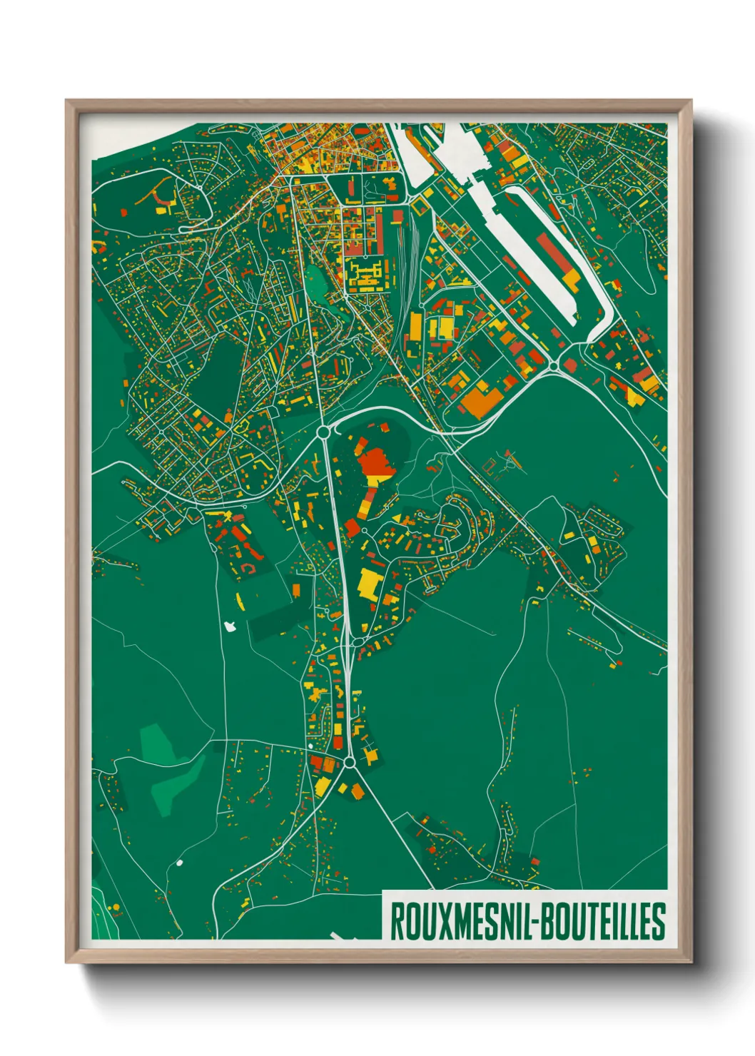 Une affiche de carte sur Rouxmesnil-Bouteilles