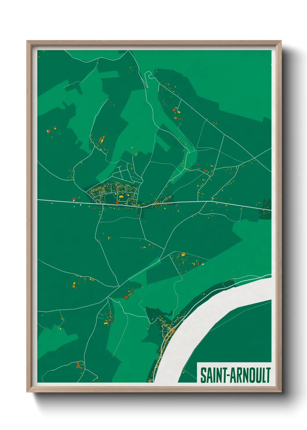 Une affiche de carte sur Saint-Arnoult
