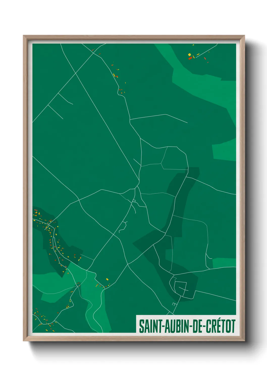 Une affiche de carte sur Saint-Aubin-de-Crétot