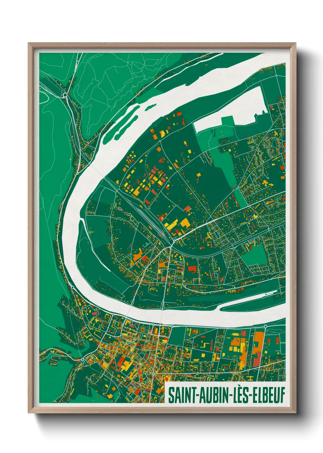 Une affiche de carte sur Saint-Aubin-lès-Elbeuf