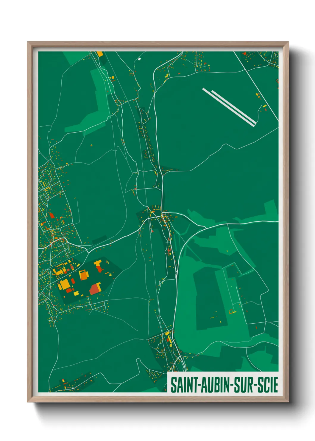 Une affiche de carte sur Saint-Aubin-sur-Scie