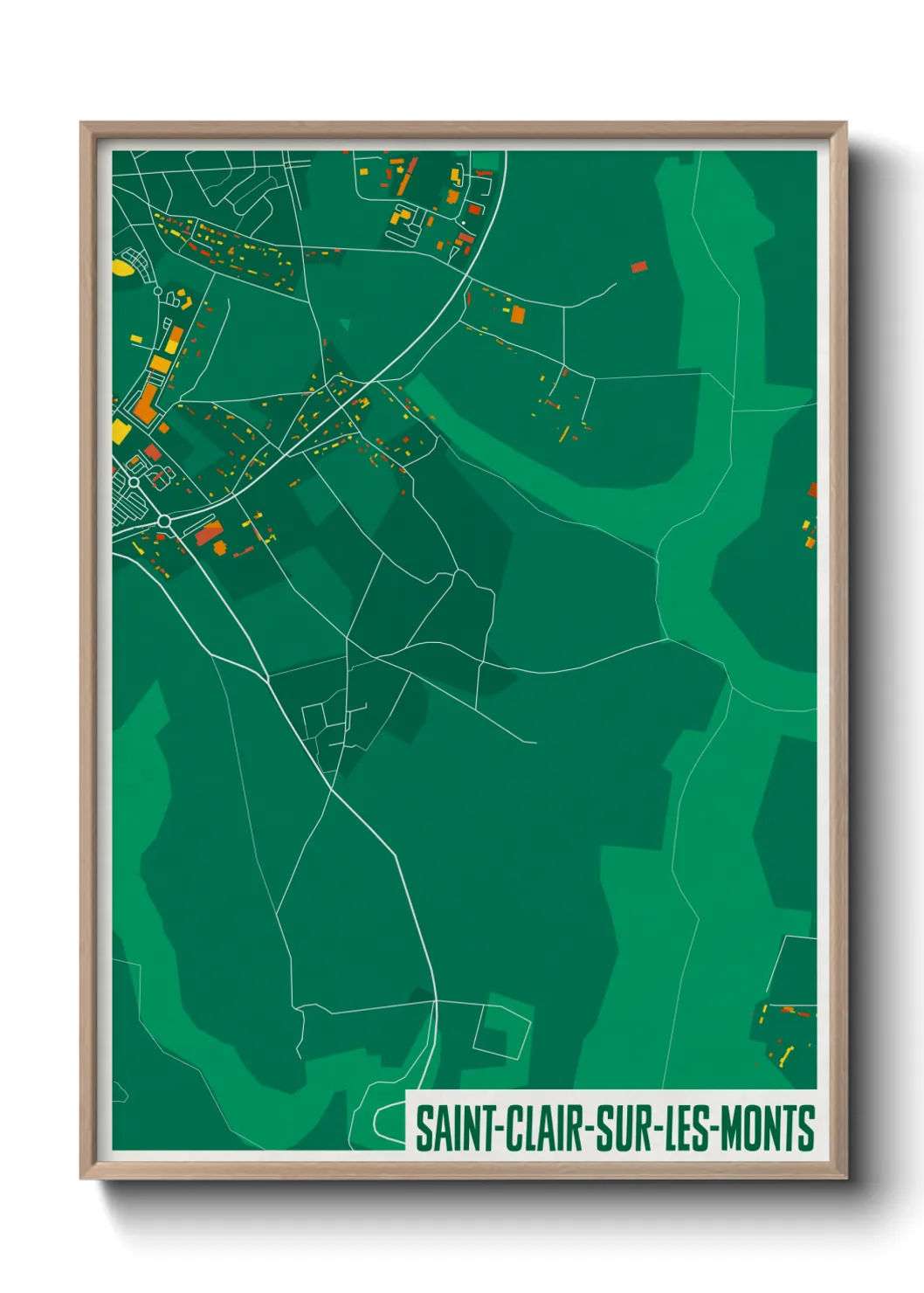 Une affiche de carte sur Saint-Clair-sur-les-Monts