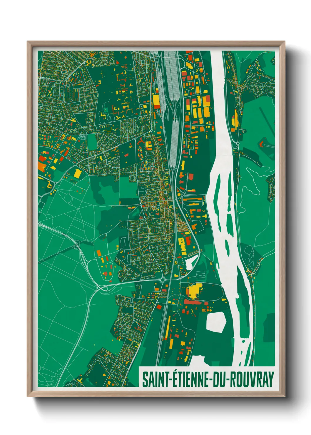 Une affiche de carte sur Saint-Étienne-du-Rouvray