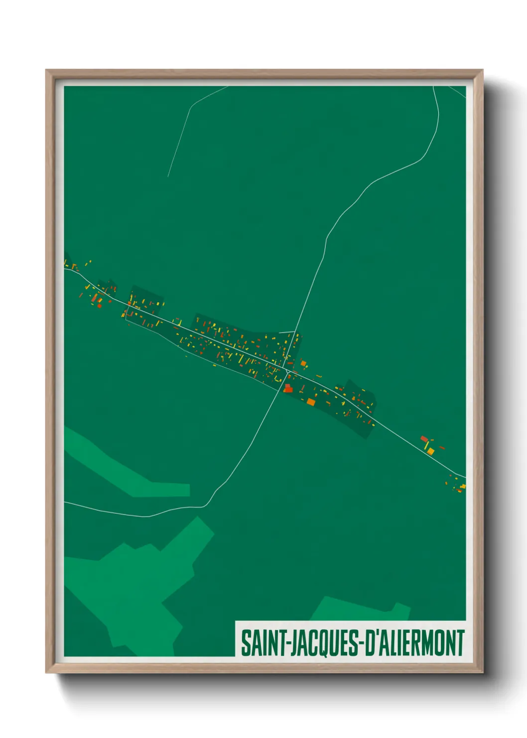 Une affiche de carte sur Saint-Jacques-d'Aliermont