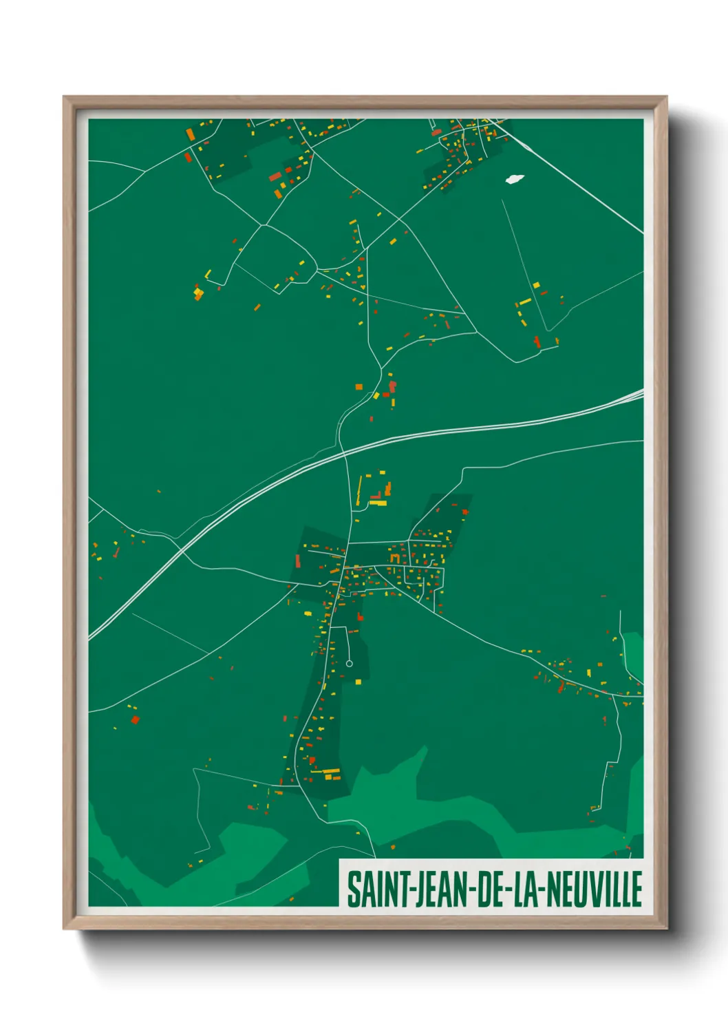 Une affiche de carte sur Saint-Jean-de-la-Neuville