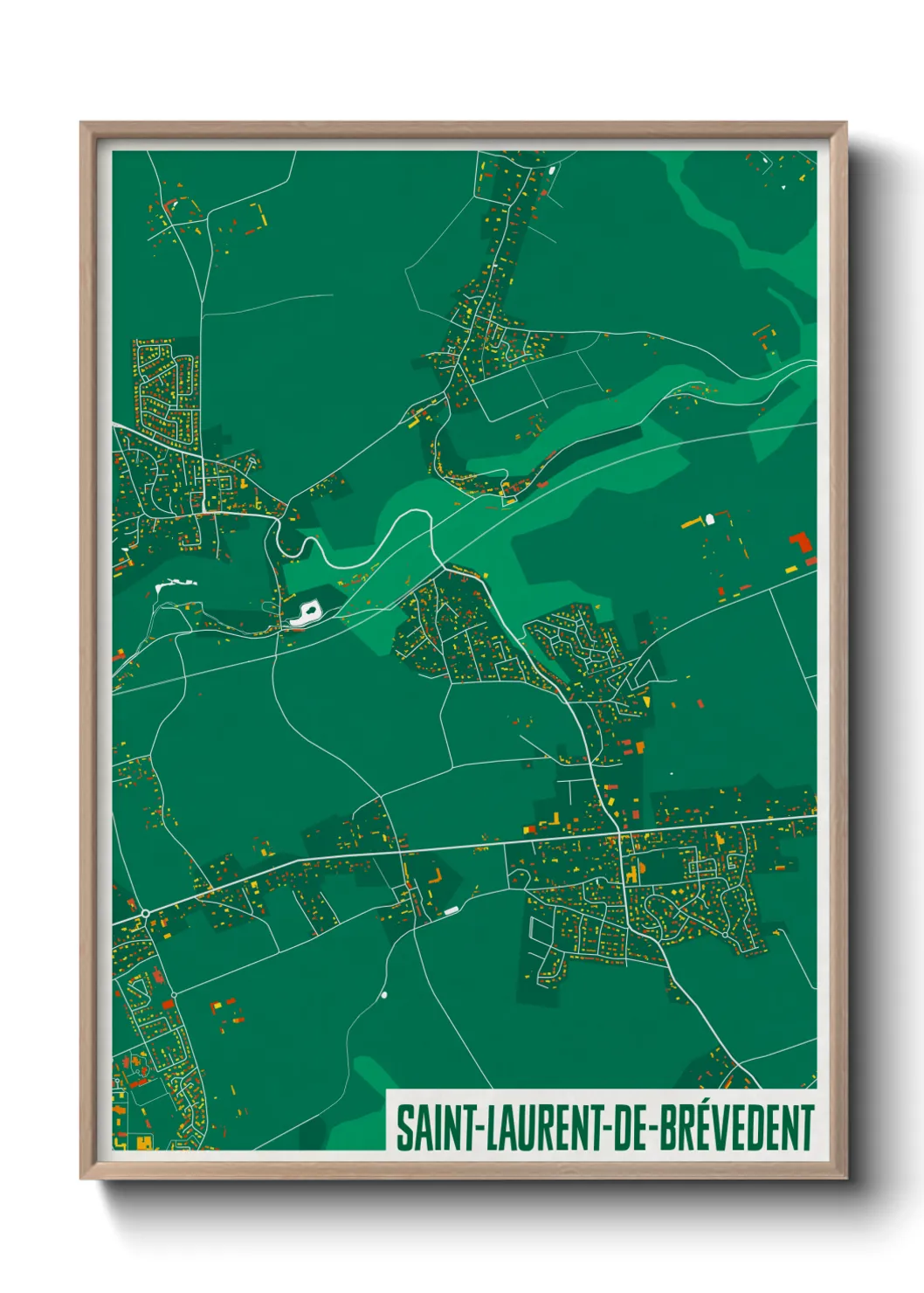 Une affiche de carte sur Saint-Laurent-de-Brévedent