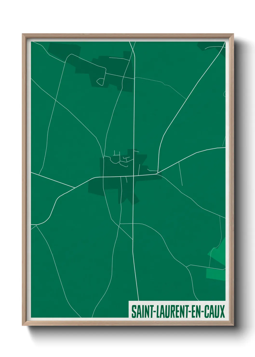 Une affiche de carte sur Saint-Laurent-en-Caux