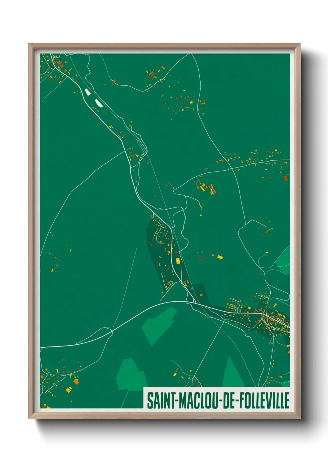 Une affiche de carte sur Saint-Maclou-de-Folleville