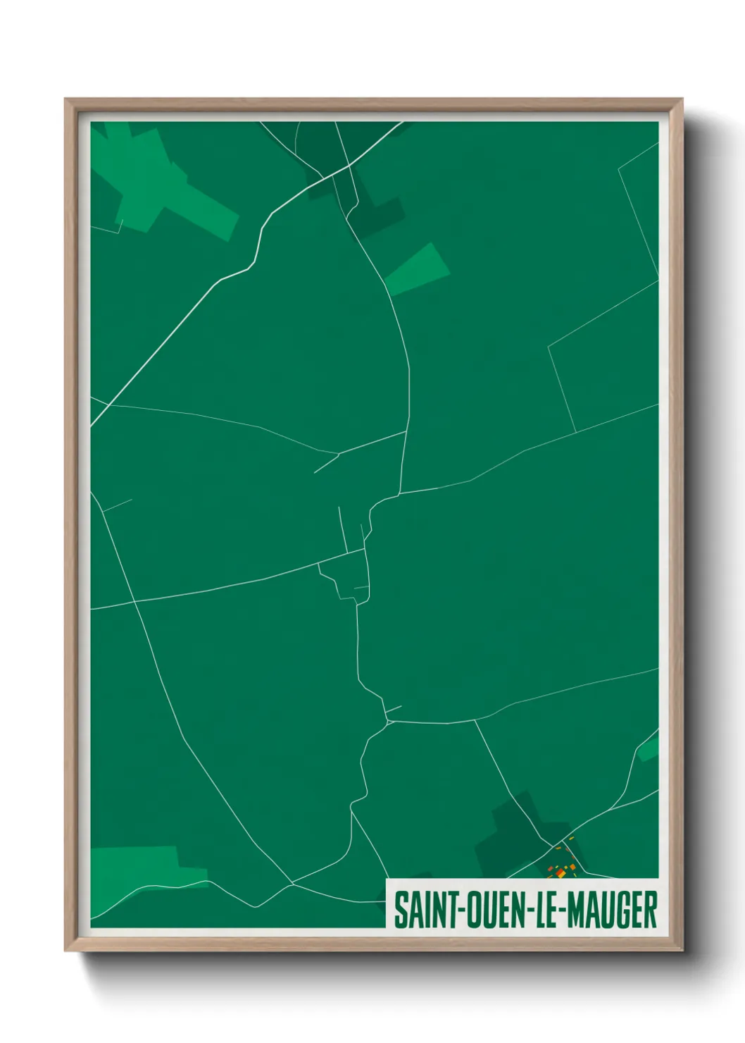 Une affiche de carte sur Saint-Ouen-le-Mauger