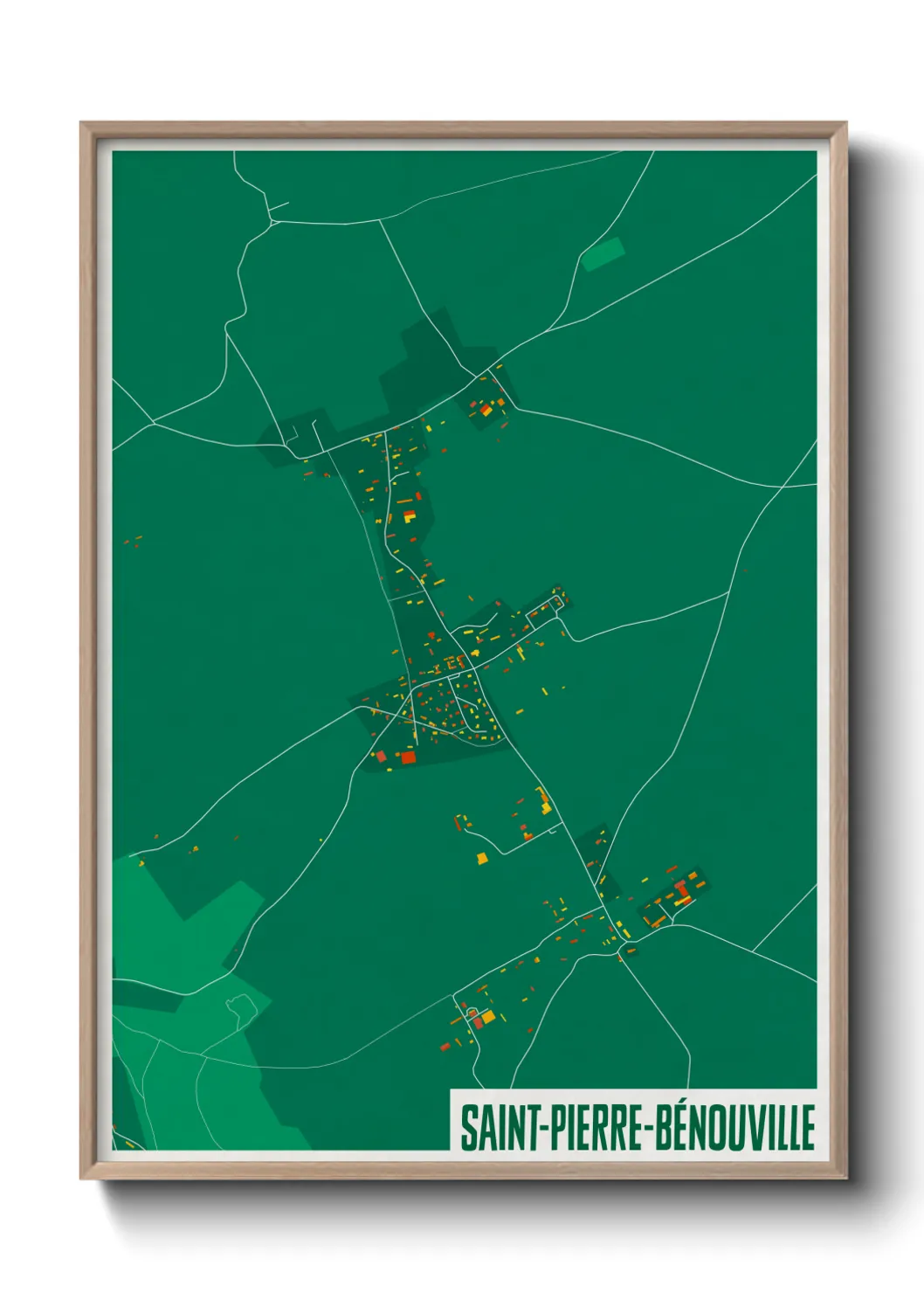 Une affiche de carte sur Saint-Pierre-Bénouville