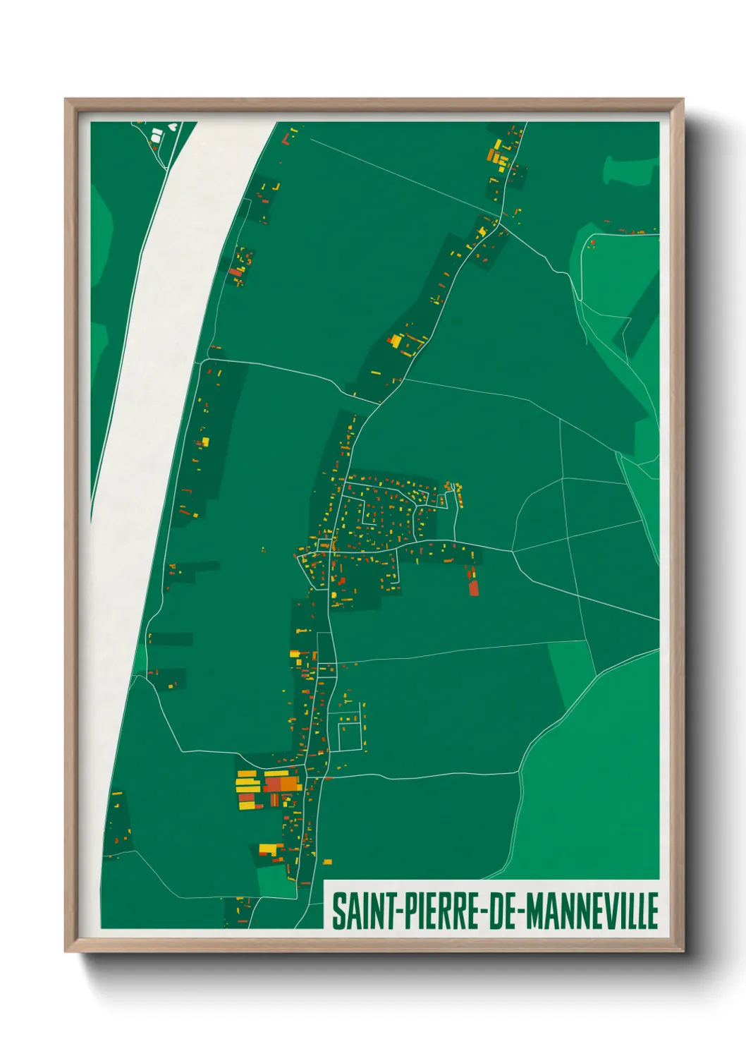 Une affiche de carte sur Saint-Pierre-de-Manneville