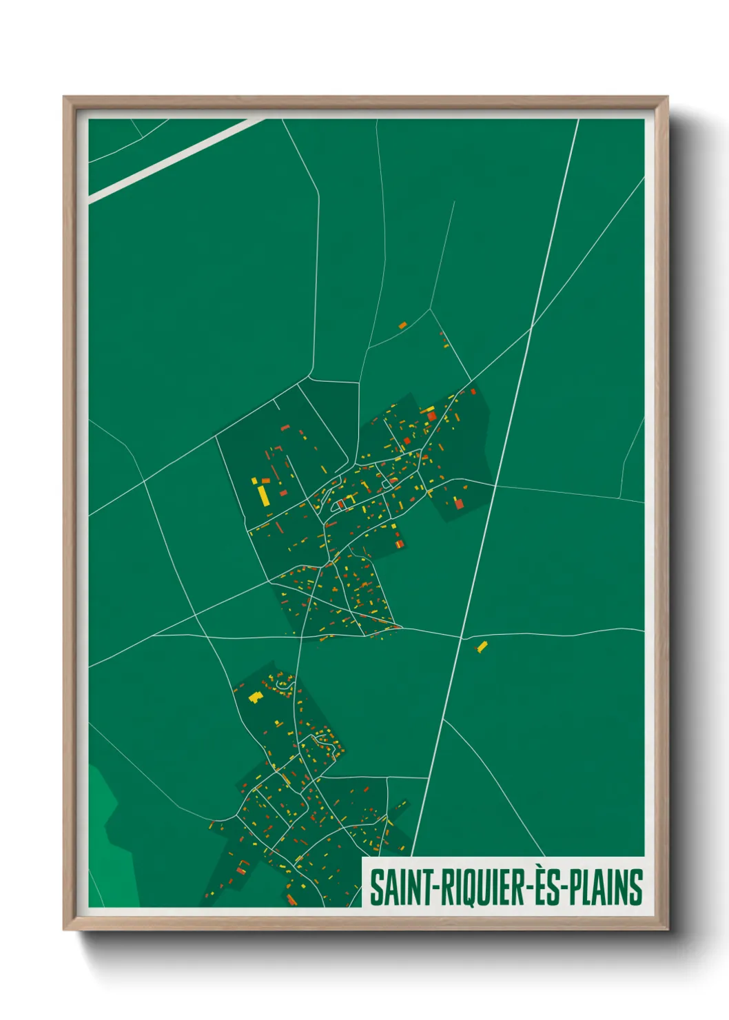 Une affiche de carte sur Saint-Riquier-ès-Plains