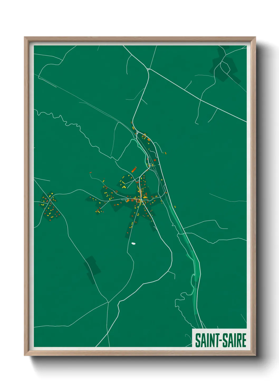 Une affiche de carte sur Saint-Saire