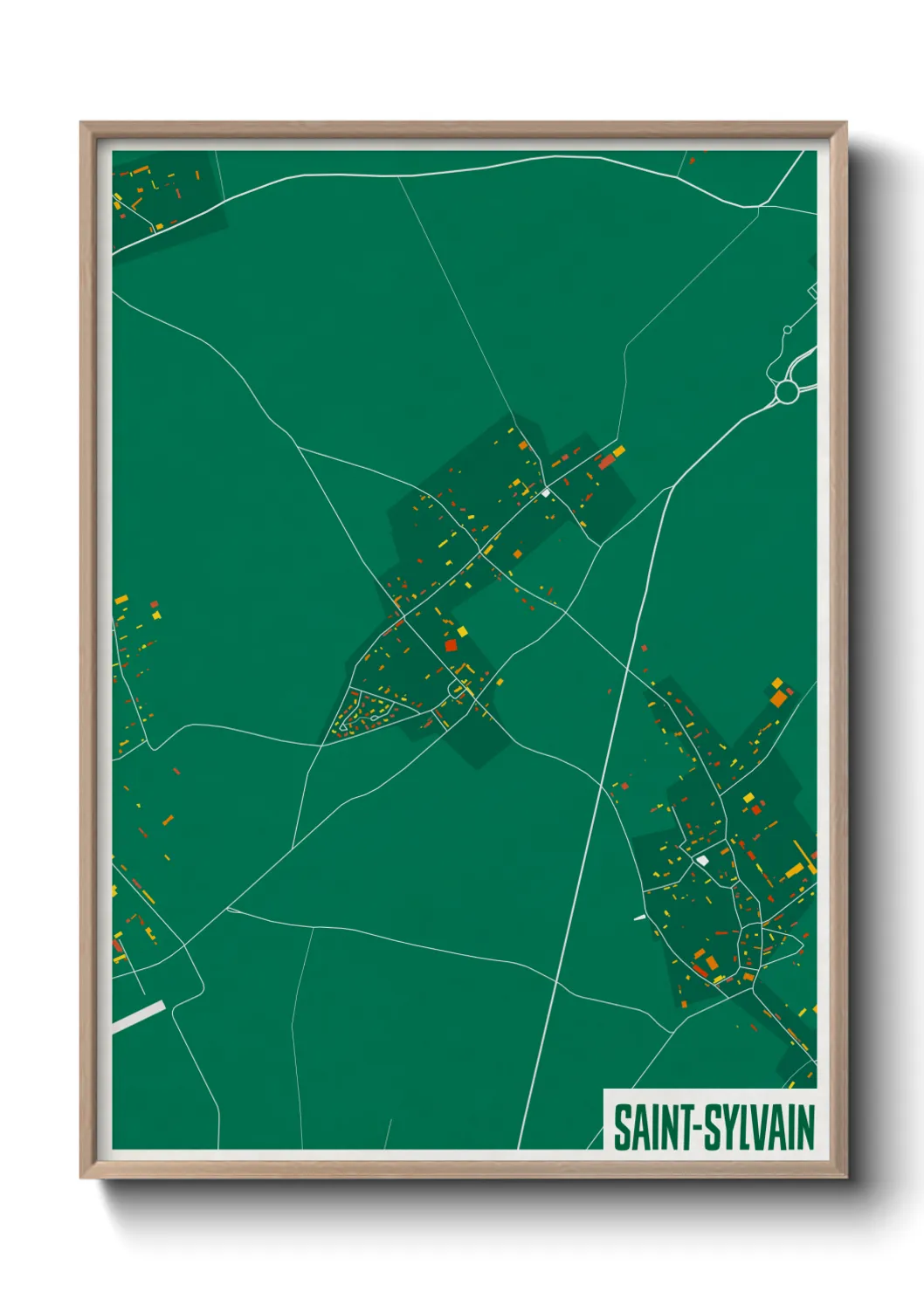 Une affiche de carte sur Saint-Sylvain