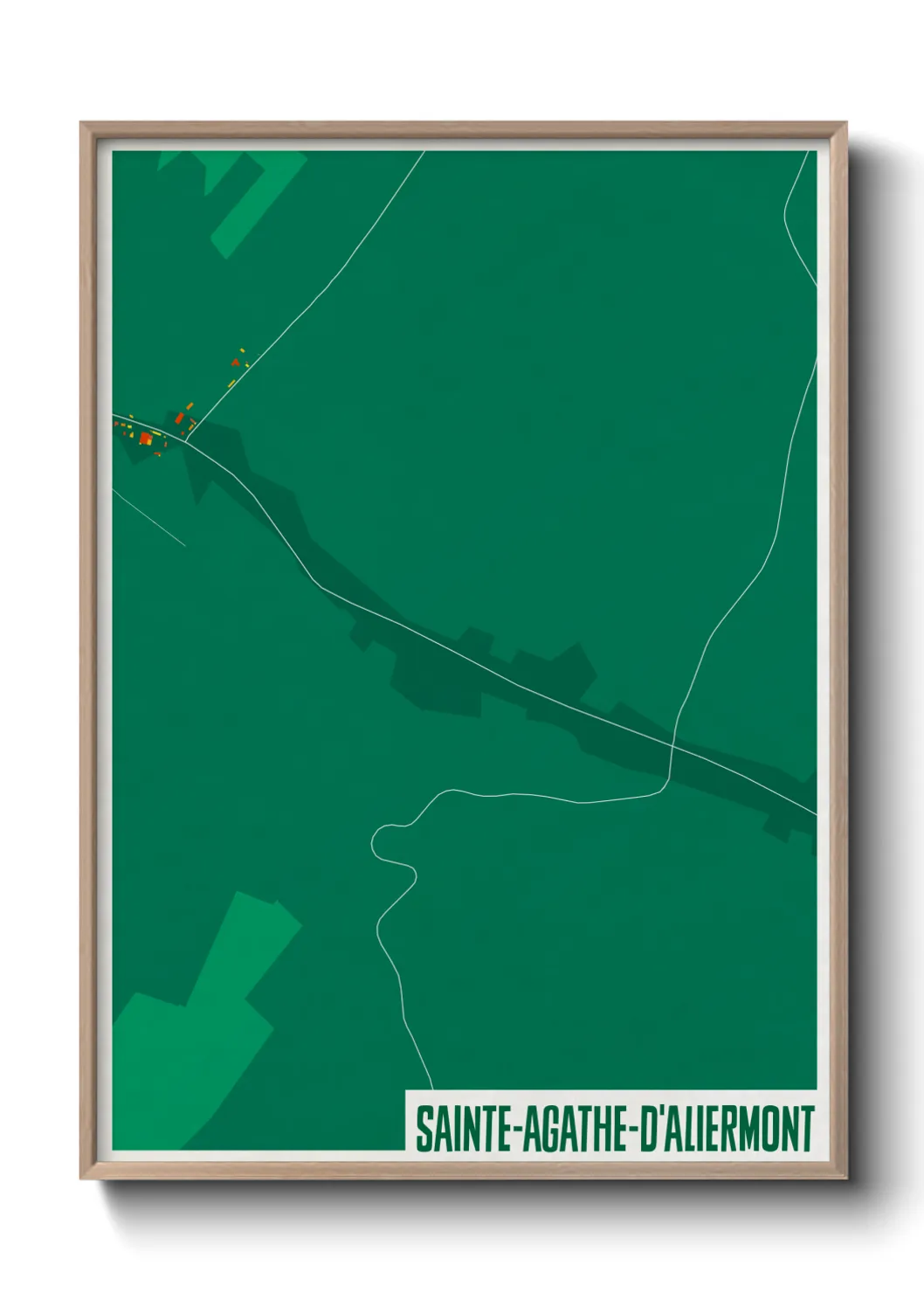 Une affiche de carte sur Sainte-Agathe-d'Aliermont