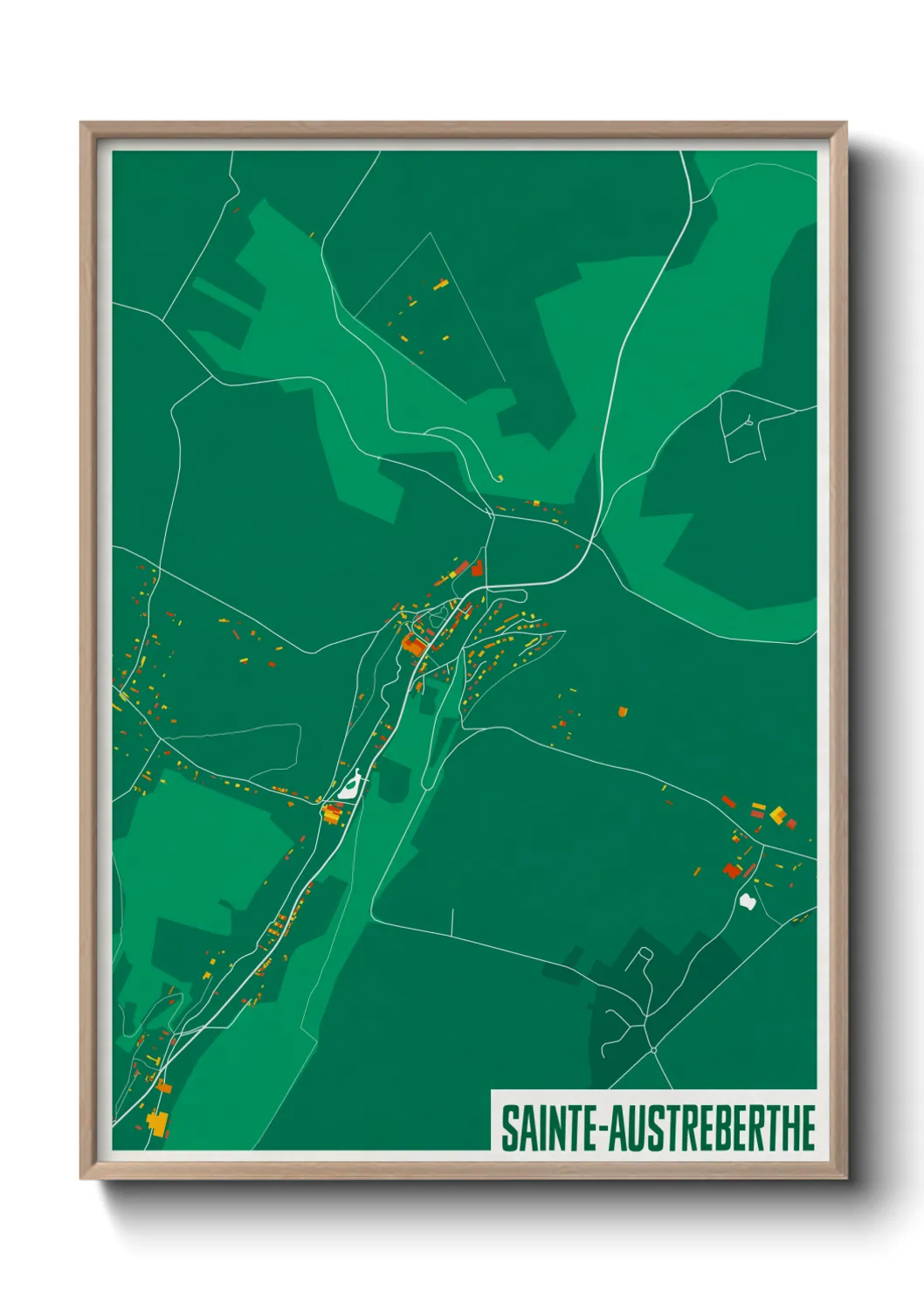 Une affiche de carte sur Sainte-Austreberthe