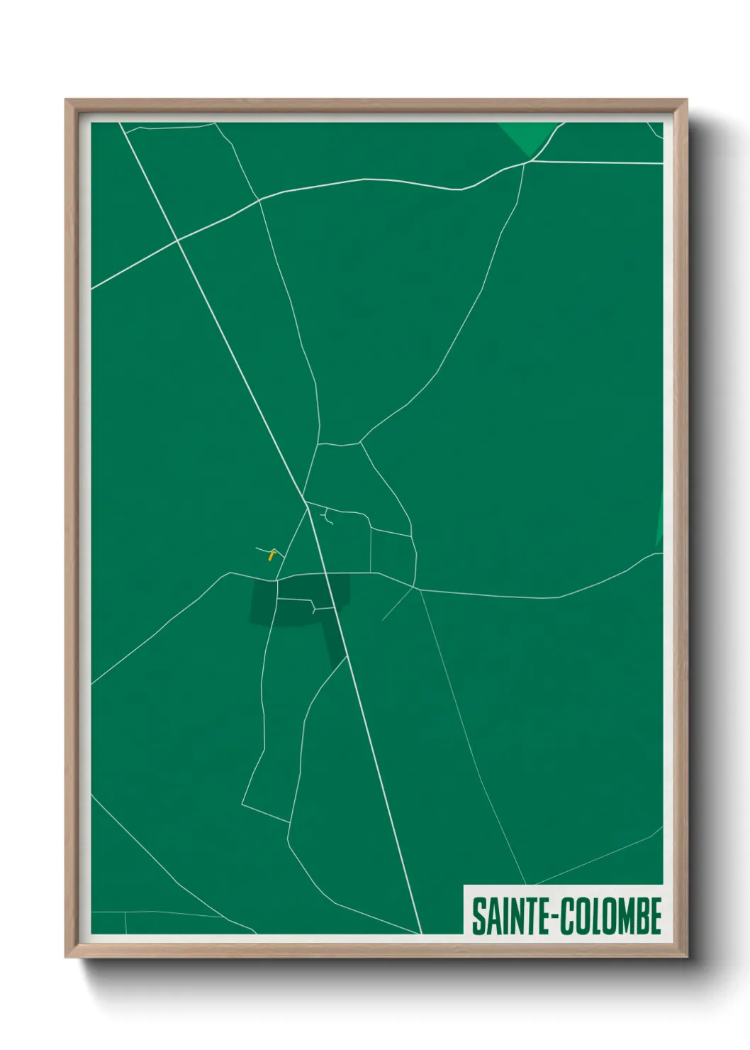 Une affiche de carte sur Sainte-Colombe