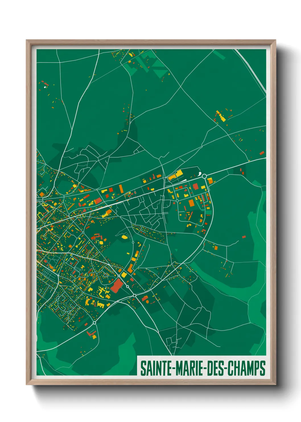 Une affiche de carte sur Sainte-Marie-des-Champs