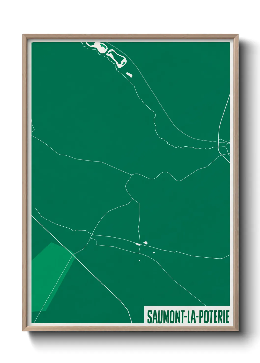 Une affiche de carte sur Saumont-la-Poterie