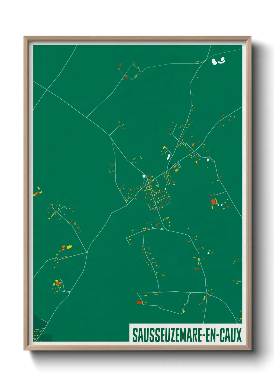 Une affiche de carte sur Sausseuzemare-en-Caux