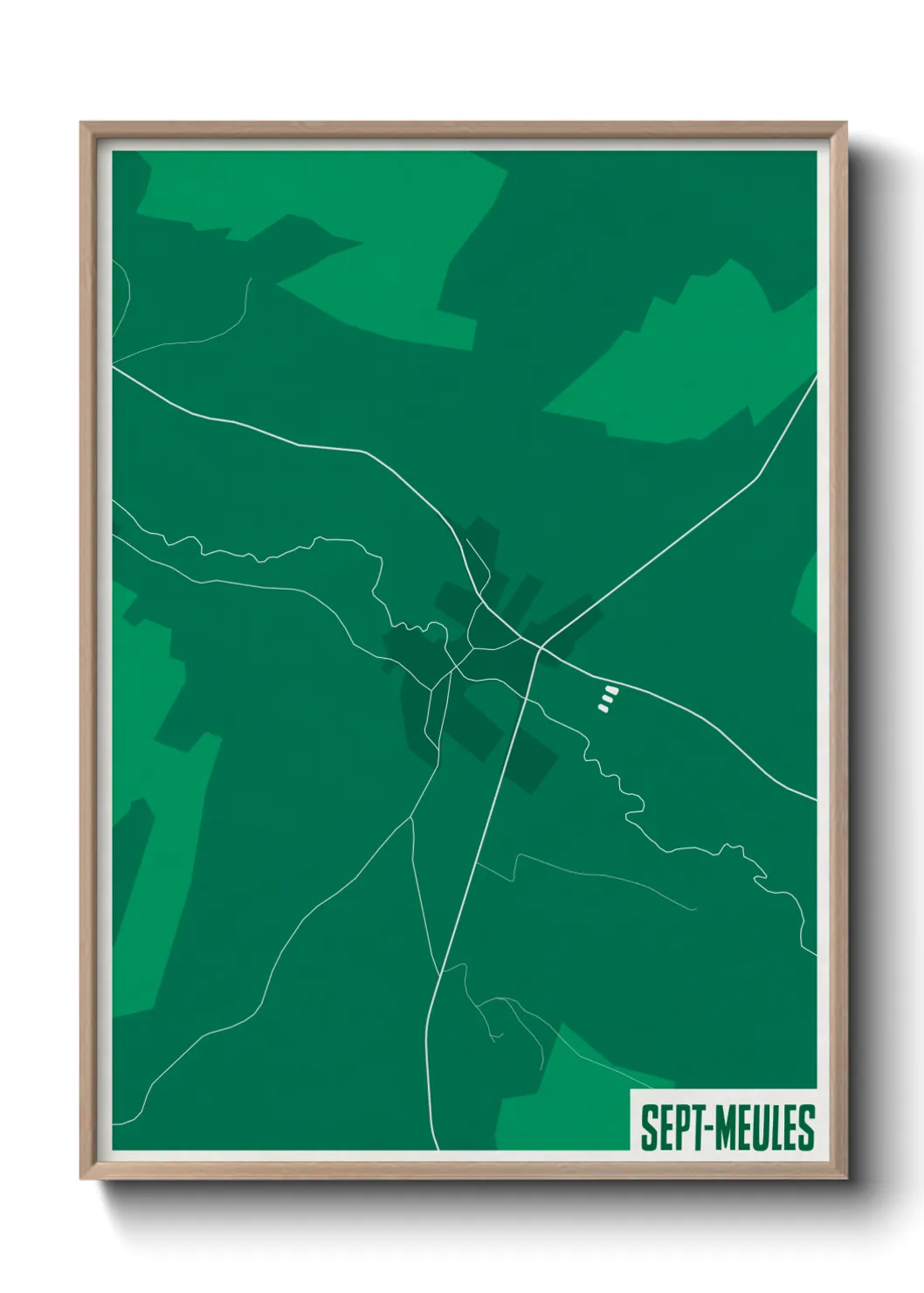 Une affiche de carte sur Sept-Meules