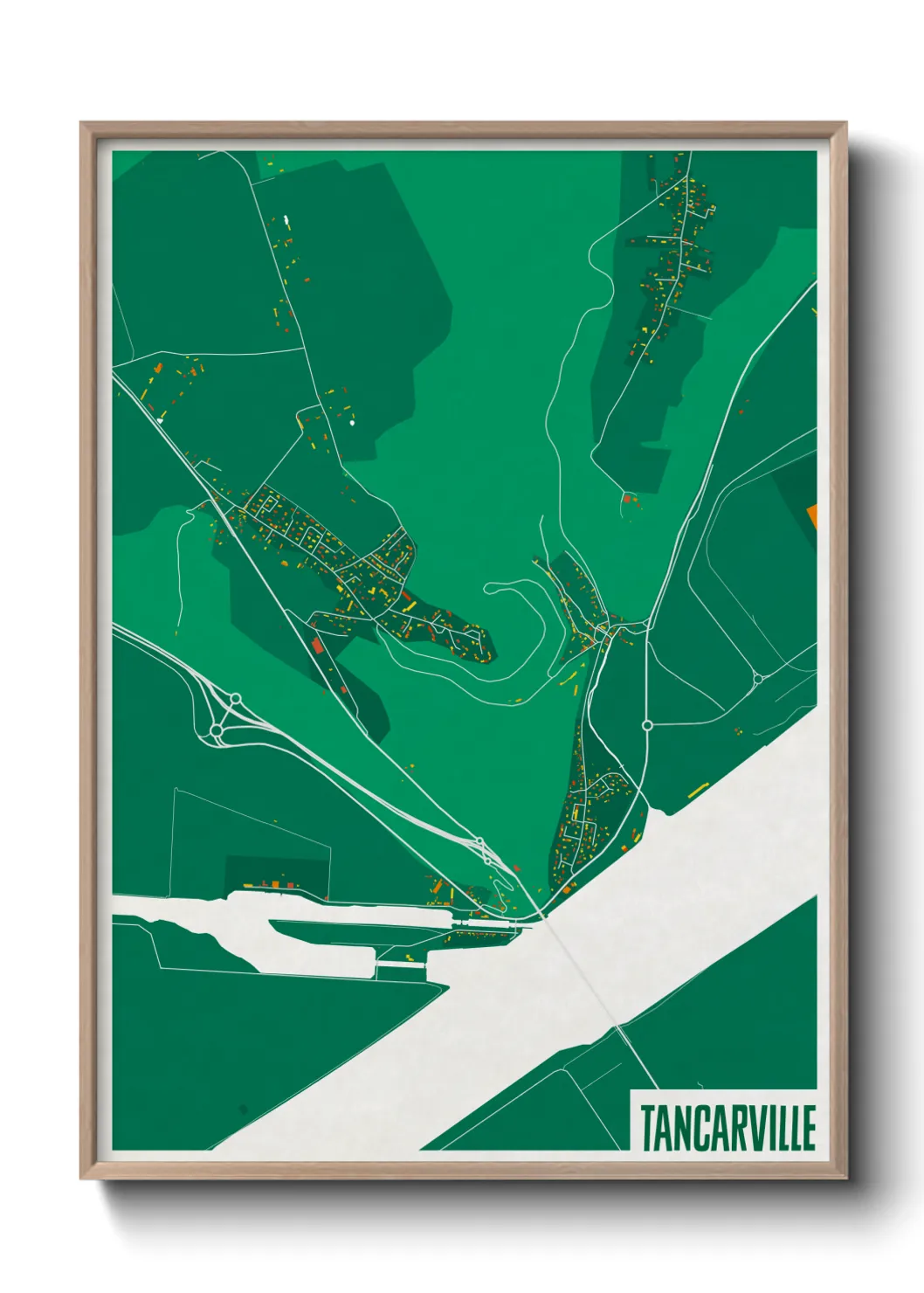 Une affiche de carte sur Tancarville