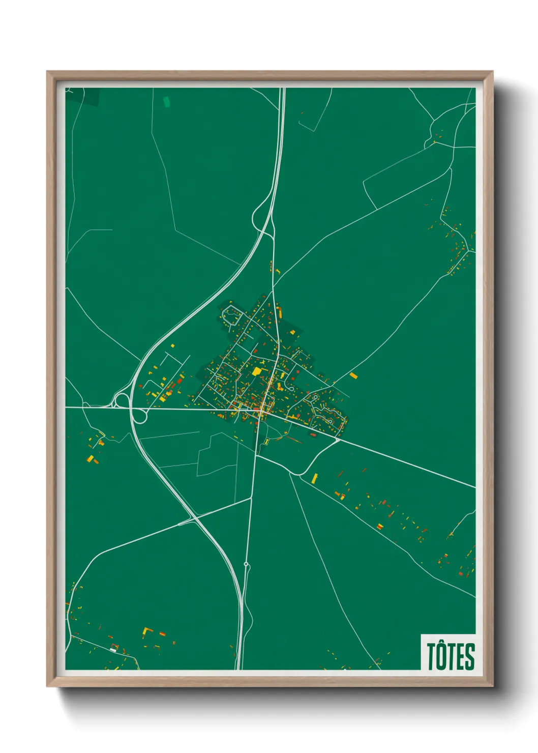 Une affiche de carte sur Tôtes
