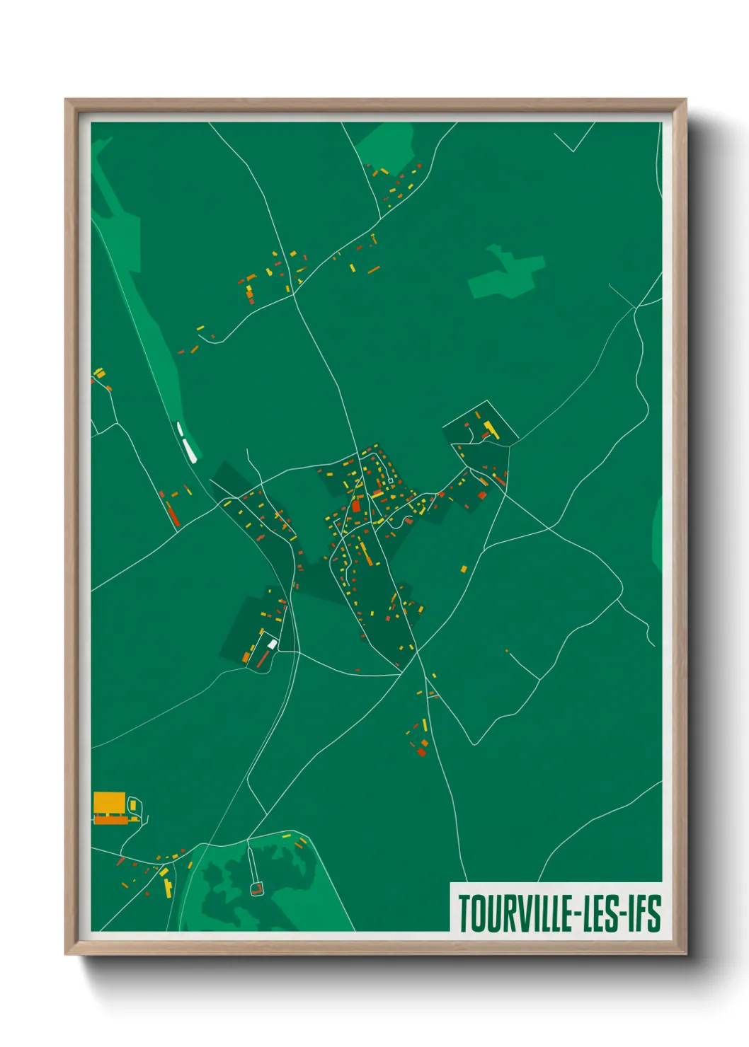 Une affiche de carte sur Tourville-les-Ifs