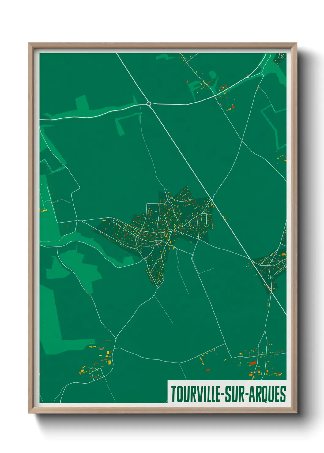 Une affiche de carte sur Tourville-sur-Arques