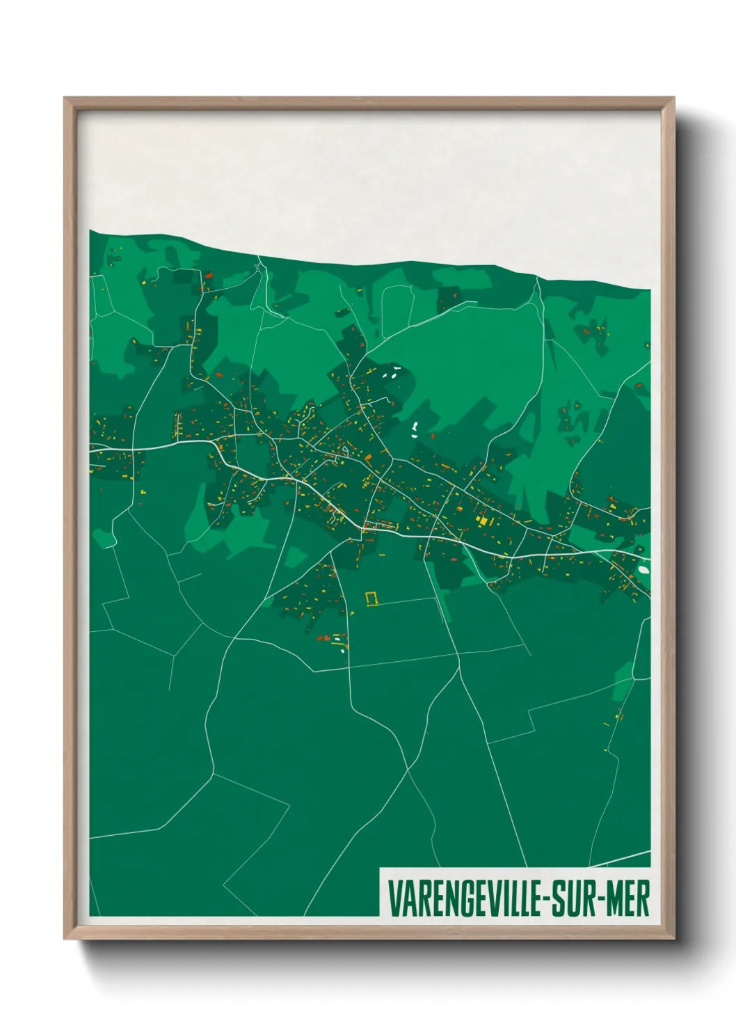 Une affiche de carte sur Varengeville-sur-Mer