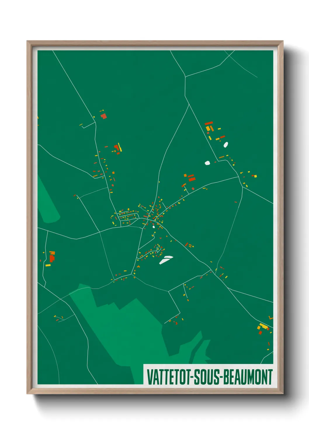 Une affiche de carte sur Vattetot-sous-Beaumont