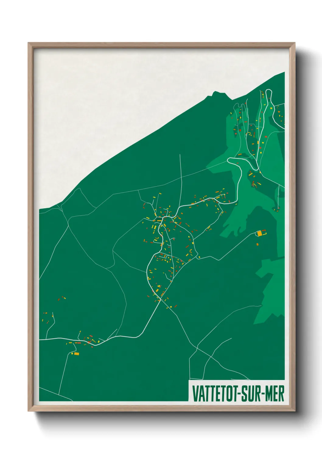 Une affiche de carte sur Vattetot-sur-Mer