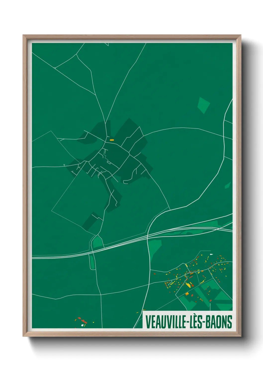 Une affiche de carte sur Veauville-lès-Baons