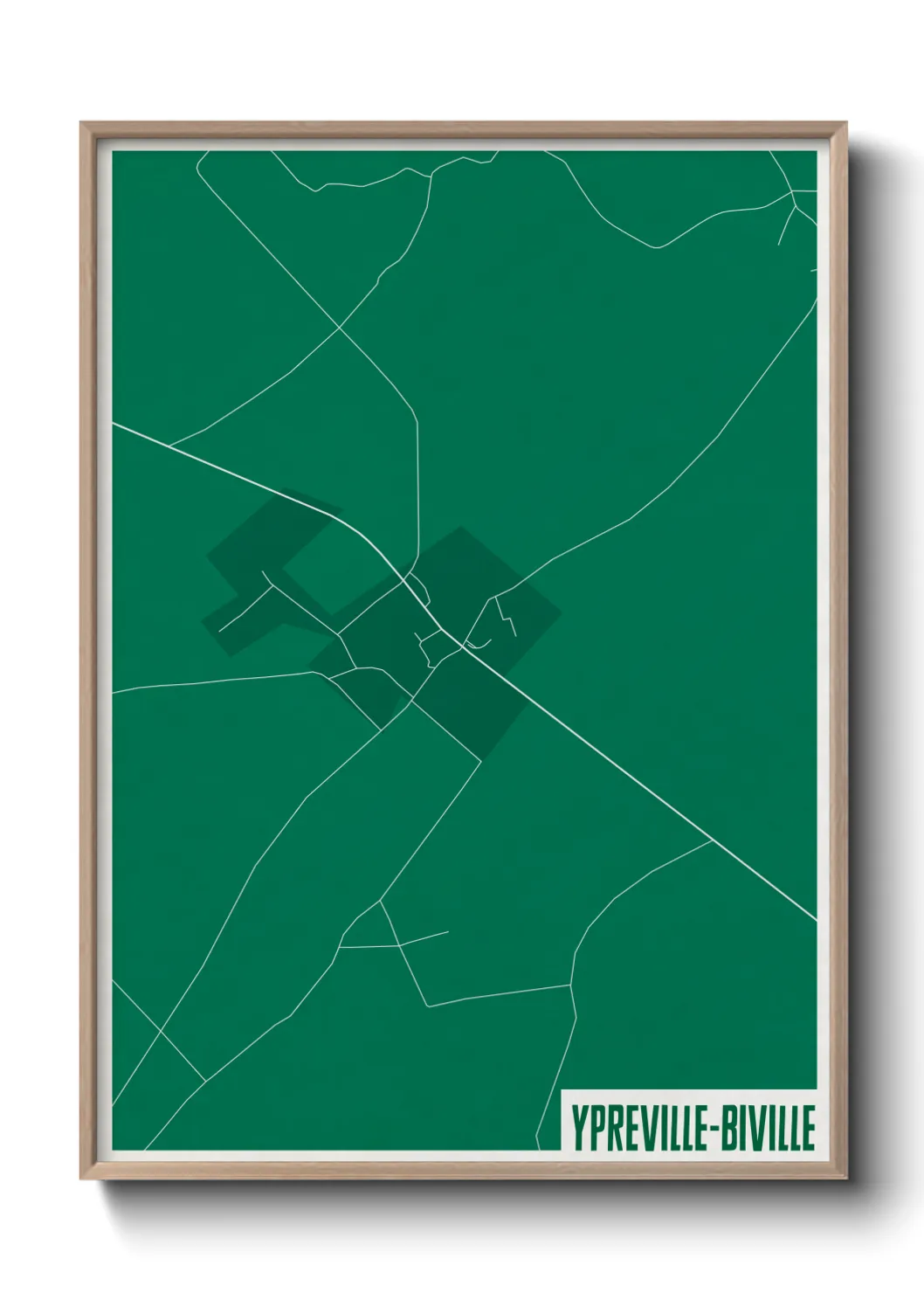 Une affiche de carte sur Ypreville-Biville