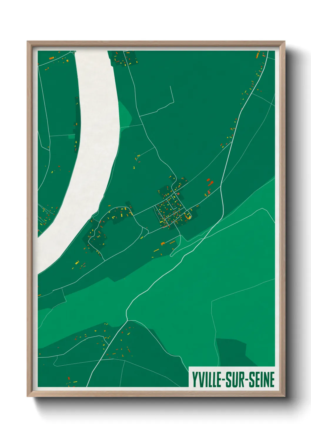Une affiche de carte sur Yville-sur-Seine