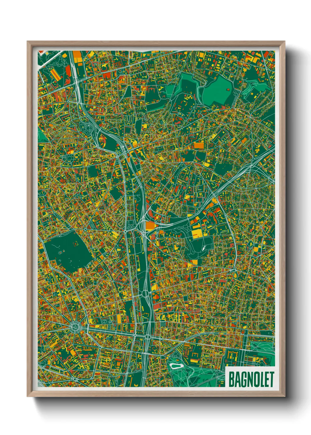 Une affiche de carte sur Bagnolet