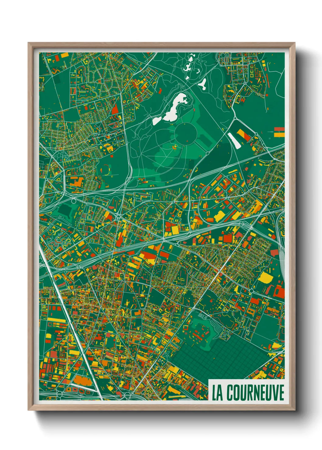 Une affiche de carte sur La Courneuve