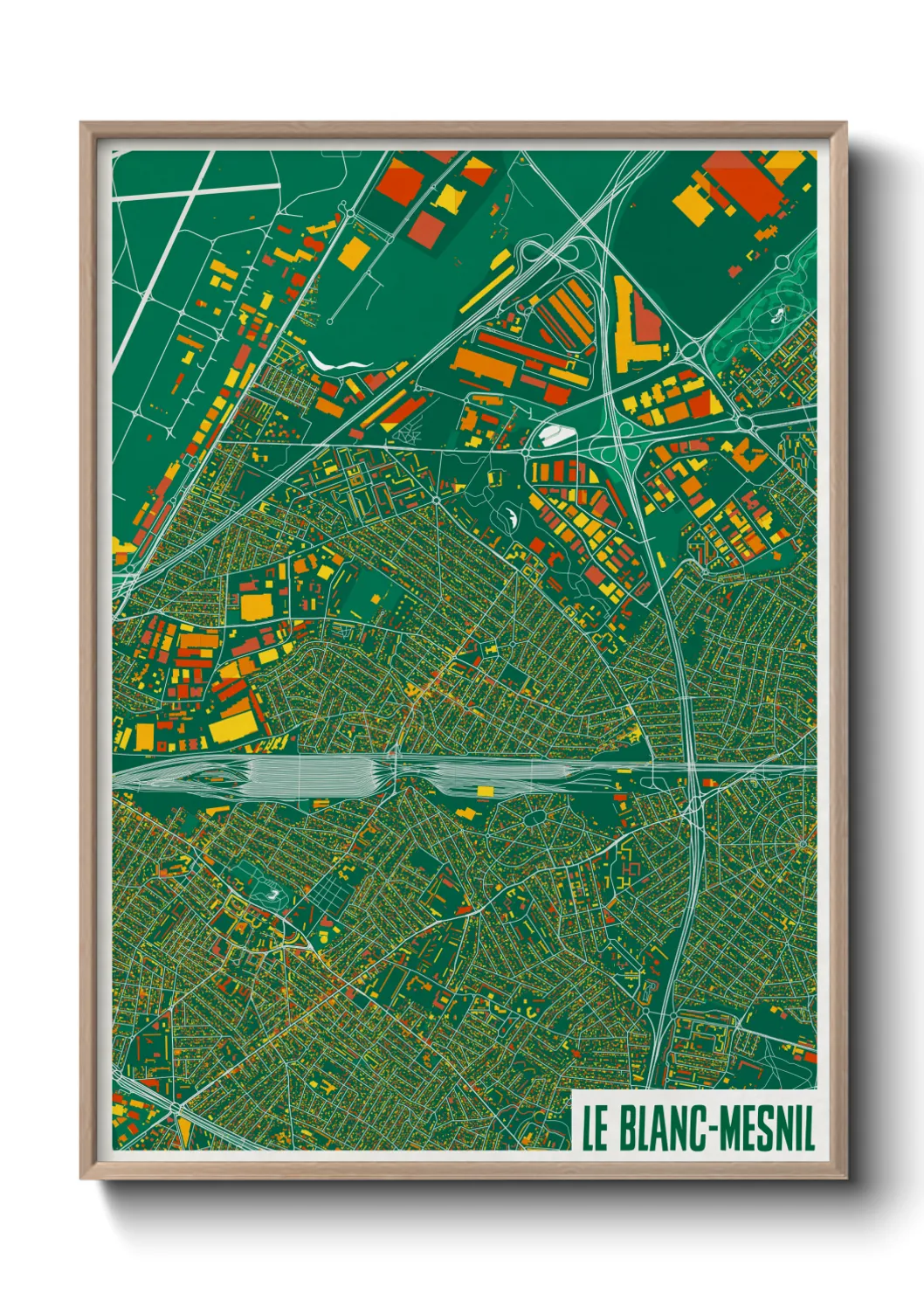 Une affiche de carte sur Le Blanc-Mesnil