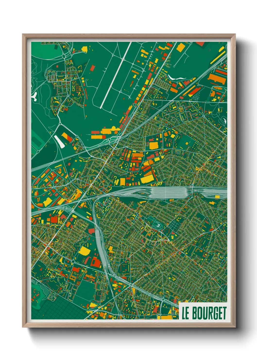 Une affiche de carte sur Le Bourget
